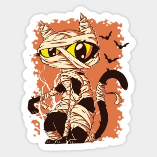 Halloween Mummy Cat Sticker